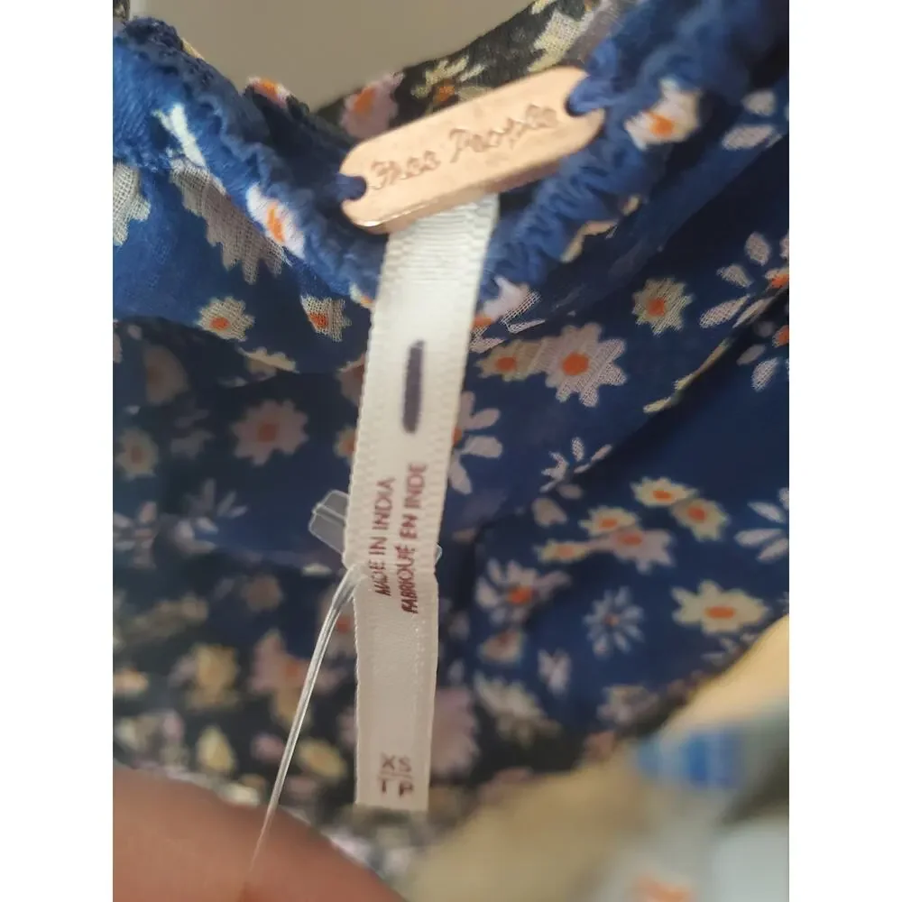 Free People Tessa Dress Floral Combo - Mini Chiffon Coastal Cowgirl, XS